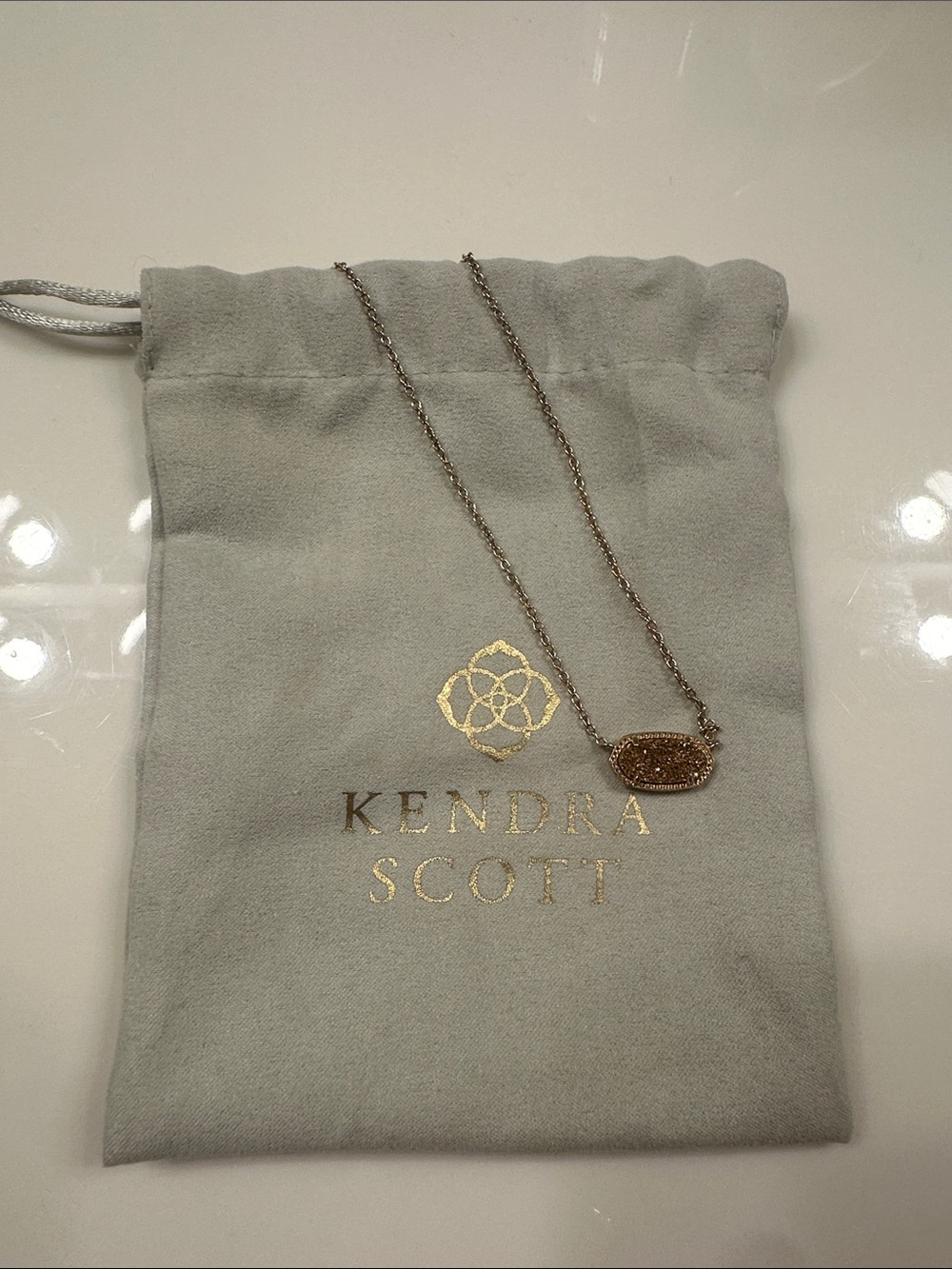 Kendra Scott Rose Gold Drusy Elisa Necklace
